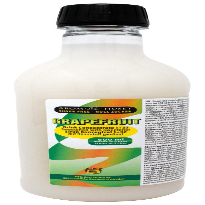 Grapefruit Diluting Concentrate 500 ml - Makes 16.5 L Drink - Zero Sugar & Highly Concentrated - Mixing Ratio 1:32 Refreshing Grapefruit Squash Syrup Flavour for Drink