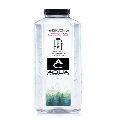 AQUA Carpatica 1L x 6 rPET - Pure Natural Still Mineral Water - 6-Pack Bottled Water, Virtually Nitrate Free, Low Sodium, Naturally Alkaline, Natural Electrolytes, Premium Multipack 100% Recyclable