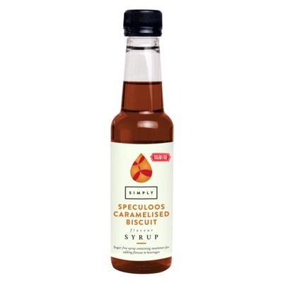 Simply Sugar Free Speculoos Caramelised Biscuit Syrup, Vegan & Nut Free Flavoured Syrup for Coffee, Cocktails & Baking (250ml)