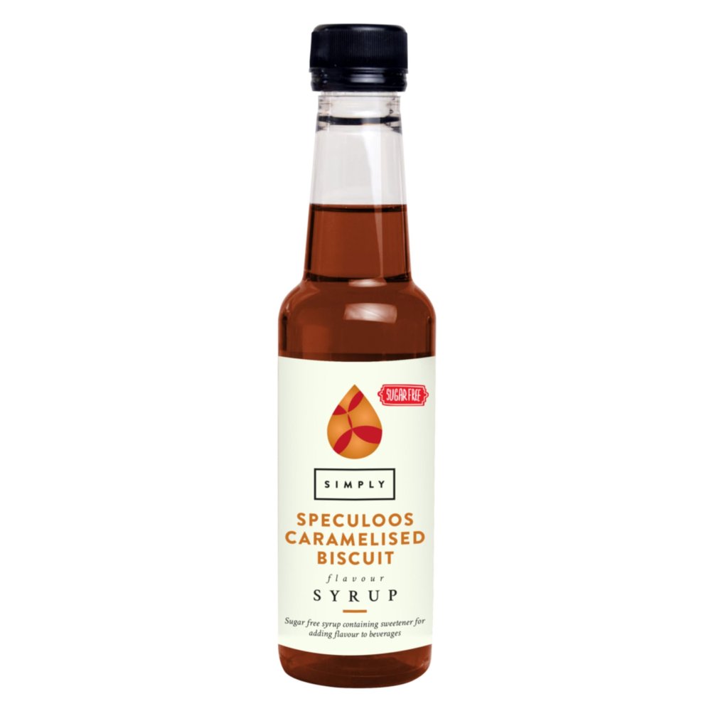 Simply Sugar Free Speculoos Caramelised Biscuit Syrup, Vegan & Nut Free Flavoured Syrup for Coffee, Cocktails & Baking (250ml)