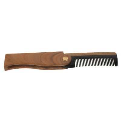Beaupretty Wooden Beard Comb Folding Small Mustaches Comb Portable Sturdy Design for Men Beard Grooming Hotel Use Compact and Lightweight Styling Tool