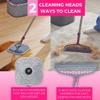 Heavy Duty Square Spin Mop for Floor Cleaning, Separate Compartment for Clean and Dirty Water, Use Any Cleaning Solution, Self Cleaning, Machine Washable Pads view 2