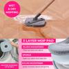 Heavy Duty Square Spin Mop for Floor Cleaning, Separate Compartment for Clean and Dirty Water, Use Any Cleaning Solution, Self Cleaning, Machine Washable Pads view 4