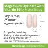 Magnesium Glycinate Supplement with Vitamin B6, 365 750mg Vegan Vegetarian Capsules, 1500mg 2 Capsule Serving - 300mg Magnesium, for Sleep, Reduction of Tiredness and Fatigue, UK Made by Natur Supps view 2