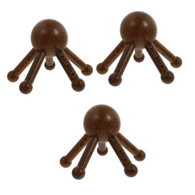 Beaupretty 3pcs Wood Head Massager Practical Claw Shape Scalp Massaging Tool for Hair Massager and Dry Scalp Relief