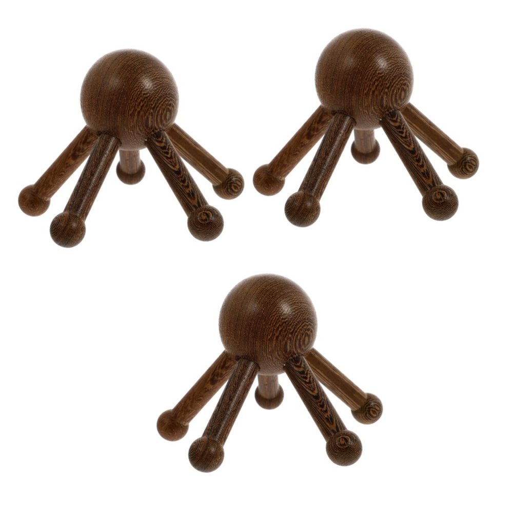 Beaupretty 3pcs Wood Head Massager Practical Claw Shape Scalp Massaging Tool for Hair Massager and Dry Scalp Relief