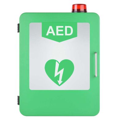 WDDEYYDS Aed Defibrillators Cabinet First Aid Wall-Mouted Storage Cabinet With Alarm Portable Medicine Box Carry Cage For Home Office(17.7 * 13.8 * 7.1 Inch),Green