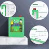 WDDEYYDS Aed Defibrillators Cabinet First Aid Wall-Mouted Storage Cabinet With Alarm Portable Medicine Box Carry Cage For Home Office(17.7 * 13.8 * 7.1 Inch),Green view 3