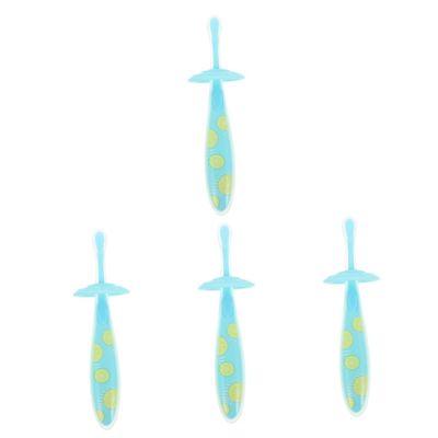 TOVINANNA 4pcs Boy Girl Non-Slip Toothbrush Manual Teeth Brush for Boys and Girls SkyBlue for Teeth Cleaning Brushing at Home Travel