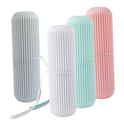 FOYTOKI Portable Toothbrush Case and Toothpaste Container 4pcs Travel Toothbrush Box with Lid for Home and Hotel Oral Care Accessories