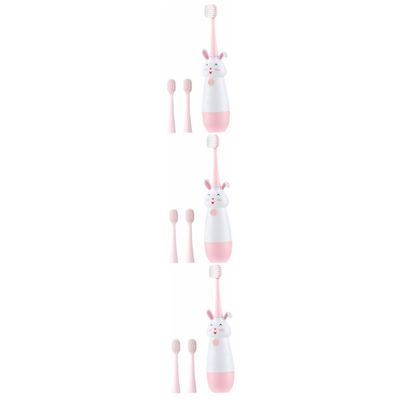 FRCOLOR 3sets Cartoon Shape Sonic Vibrates Electric Toothbrush for Boys and Girls Rechargeable Electronic Toothbrushes for Boy Girl