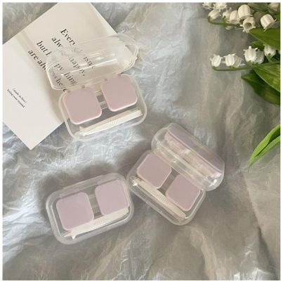 BEDARTIST 5 Pack Portable Contact Lens Cases, Clear Travel Size Eye Contacts Case Box Holder, Contact Lenses Tweezers Remover Tool Kit for Daily Outdoor (Pink)