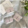 BEDARTIST 5 Pack Portable Contact Lens Cases, Clear Travel Size Eye Contacts Case Box Holder, Contact Lenses Tweezers Remover Tool Kit for Daily Outdoor (Pink) view 1