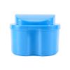 Yuuinnter Blue Denture Case, Denture Cup with Strainer, Denture Bath Box False Teeth Storage Box with Basket Net Container Holder for Travel view 1