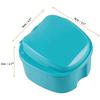 Yuuinnter Blue Denture Case, Denture Cup with Strainer, Denture Bath Box False Teeth Storage Box with Basket Net Container Holder for Travel view 2
