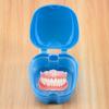 Yuuinnter Blue Denture Case, Denture Cup with Strainer, Denture Bath Box False Teeth Storage Box with Basket Net Container Holder for Travel view 4