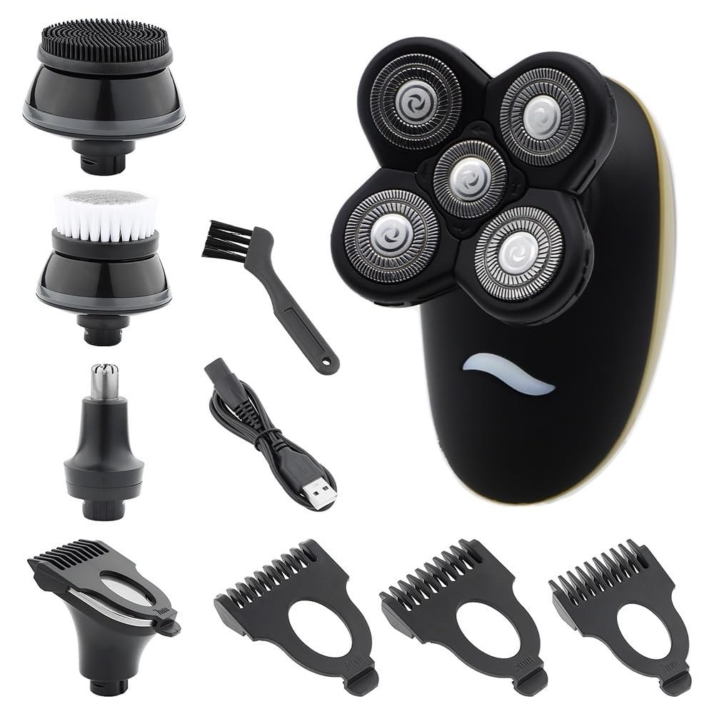 Electric Razor for Men, 5 in 1 Electric Razor Rechargeable Bald Head Shaving Machine Beard Trimmer Multifunctional Grooming Kit Electric Shaver Wet Dry for Men