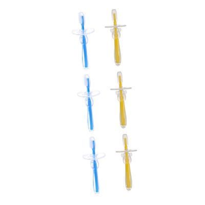 TOVINANNA 6pcs Silicone Toothbrush Training Bristle Toothbrush Umbrella-Shaped for Boys and Girls for Oral Care and Early Dental Hygiene Practice