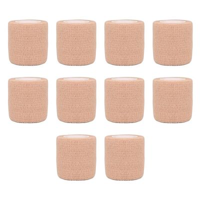 10pcs Beige Colorful Sport Self-Adhesive Elastic Bandage Wrap 4.5m Elastic Band for Knee Support Pad, Fingers Easy Install