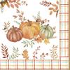 Pack of 20 Paper Napkins with Pumpkins on Autumn Border for Table Decoration Also Suitable for Decoupage and Napkin Technique 33 x 33 cm view 1