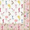 20 Napkins with Flowers Around Dotted Lines as a Table Decoration. Paper Napkins with a Motif. Also for decoupage and Napkin Technique 33x33cm view 1