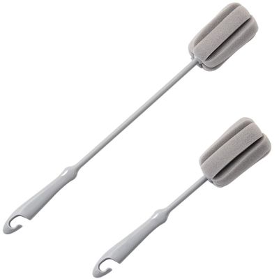 2Pc Sponge Brush Milk Bottle Cup Glass Washing Cleaning Kitchen Cleaner Tools Cup Cleaning Brush Plastic Short Handle & Long Handle