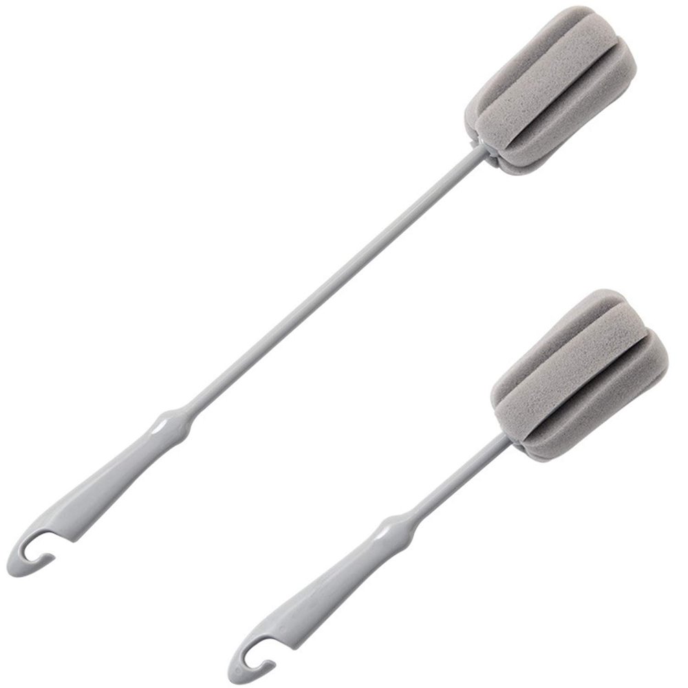 2Pc Sponge Brush Milk Bottle Cup Glass Washing Cleaning Kitchen Cleaner Tools Cup Cleaning Brush Plastic Short Handle & Long Handle