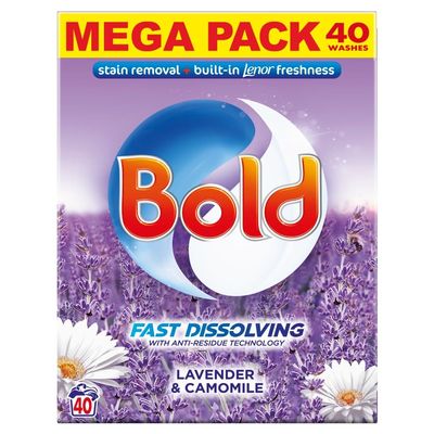 Bold 2in1 Washing Powder Lavender & Camomile 40 Washes 2kg