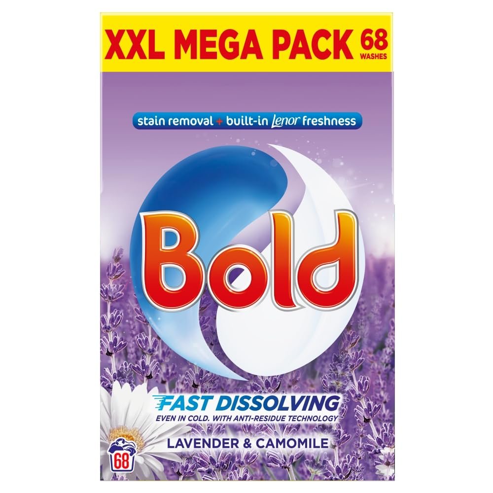 BOLD 2IN1 WASHING POWDER LAVENDER AND CAMOMILE 68 WASHES 3.4KG