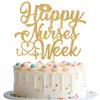 Happy Nurses Week Cake Topper, Thank You Nurses Party Decorations, Happy Nurses Day Decor, Nurses Appreciation Week Decorations Gold Glitter view 1