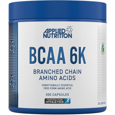 Applied Nutrition BCAA 6K (4:1:1)  6000mg Branched Chain Amino Acids per Serving - Leucine, Isoleucine & Valine, for Endurance, Performance & Recovery 300 Vegan Capsules (30 Servings)
