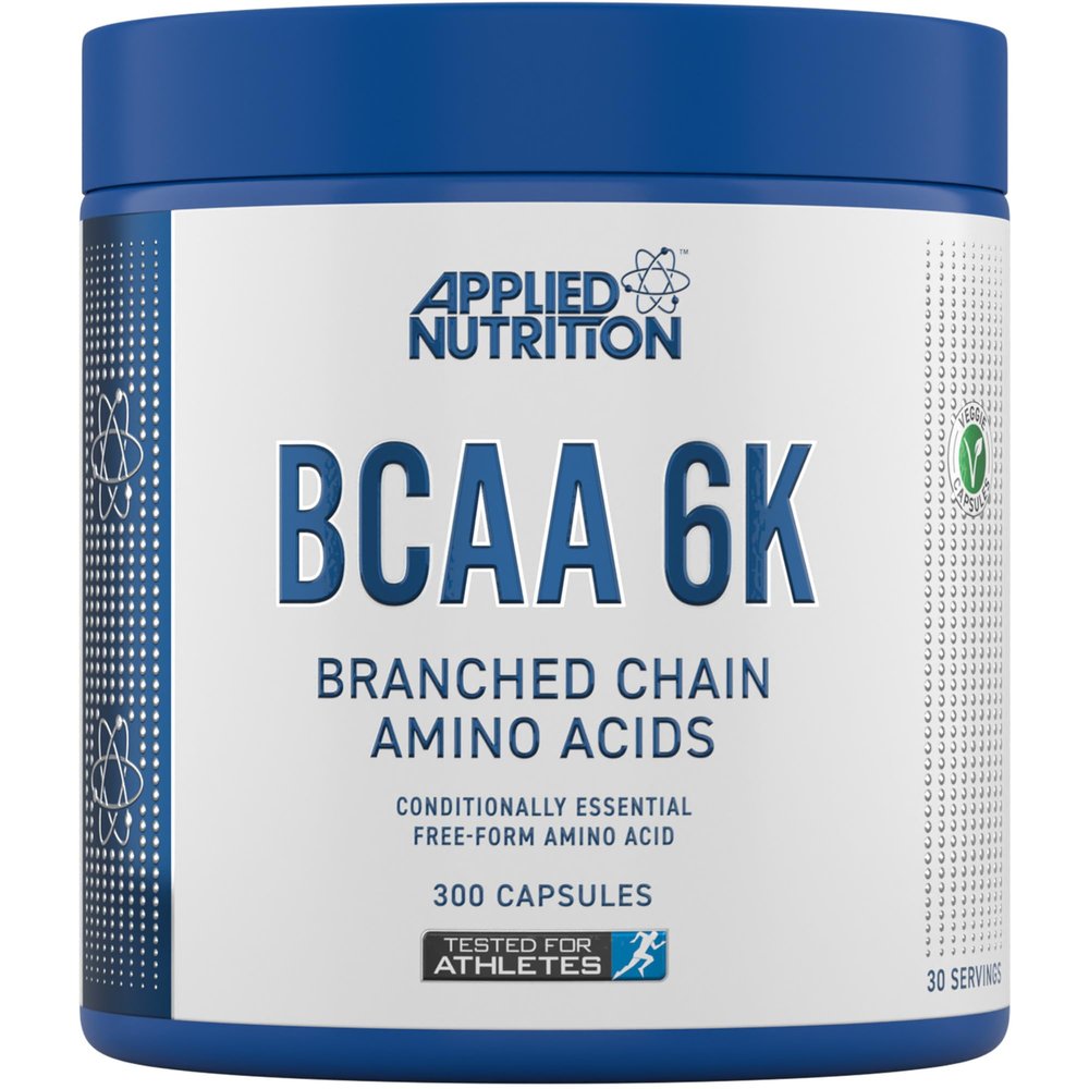 Applied Nutrition BCAA 6K (4:1:1)  6000mg Branched Chain Amino Acids per Serving - Leucine, Isoleucine & Valine, for Endurance, Performance & Recovery 300 Vegan Capsules (30 Servings)