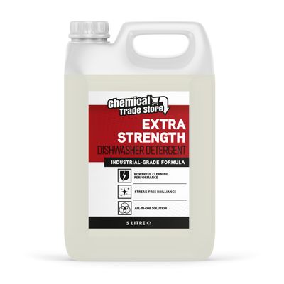 Chemical Trade Store  Commercial Dishwasher Detergent, 5L  Removes Grease & Stains, Heavy-Duty Formula For Commercial & Industrial Dishwashers