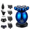 Electric Razor for Men, 5 in 1 7D Floating Cutter Head Base Charging Portable Electric Shaver Men Beard Trimmer Clipper Skull Shaver Waterproof Shaving Machine (Color : Blue) view 1