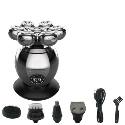 Electric Razor for Men, 5 in 1 Electric Head Shaver for Bald Men 7D Floating Cutter Beard Trimmer Clipper IP68 Waterproof Shaving USB Charging
