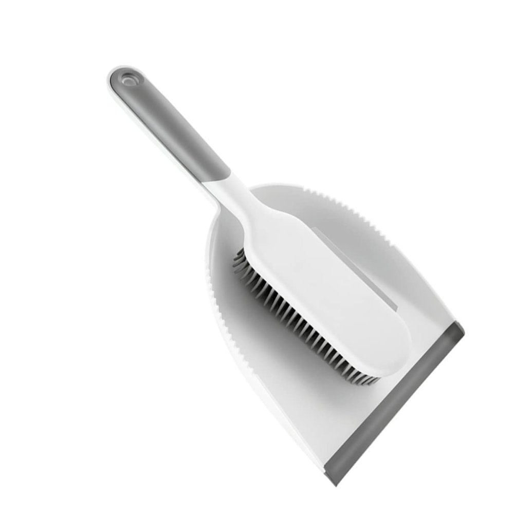 minkissy 2pcs Cleaning Brush Set Broom Dustpan Set for Bed Cleaning Tool Grey for Dust Removal and Desktop Brush Use