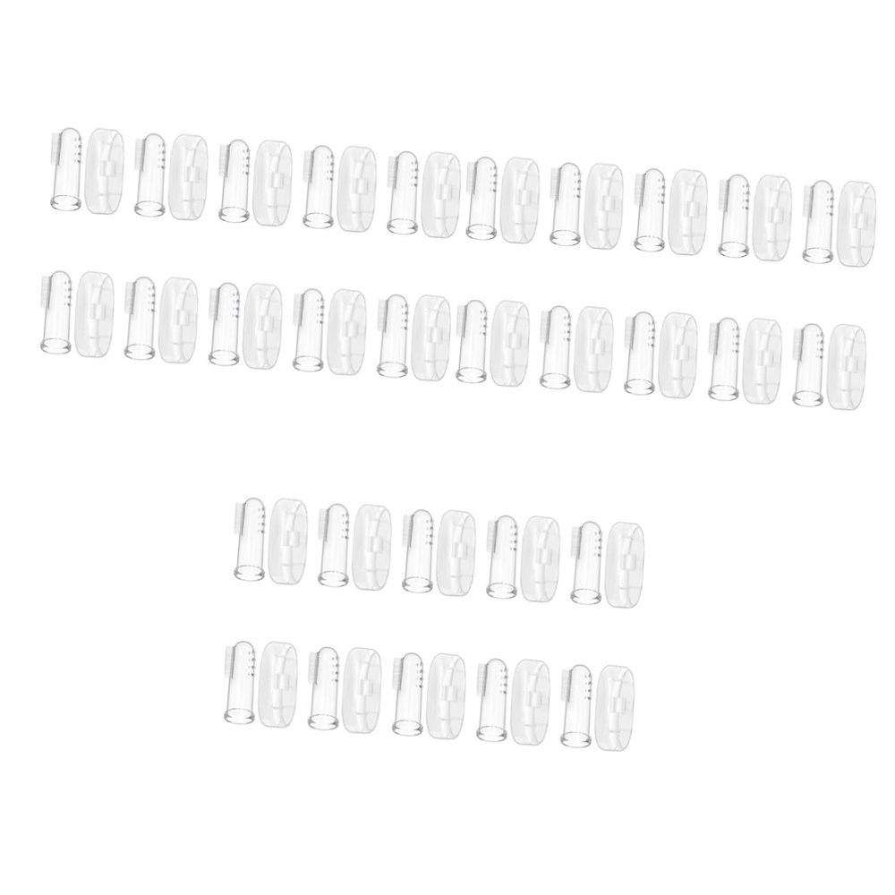 Beavorty 30sets Finger Toothbrushes for Boy Girl Boy Girl Teething Brush Extra Soft Bristles for Oral Massagers Safe Silicone Material for Teeth Cleaning