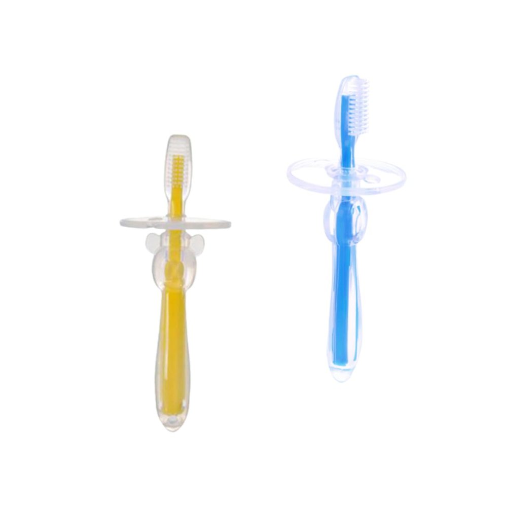 KOMBIUDA 2pcs Umbrella Toothbrush for Years Old Boys and Girls Toothbrush Bristle Silicone Brush