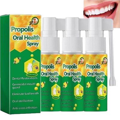 Propolis Oral Health Spray, Propolis Oral Spray, Oral Health Spray, Fresh Breath, Deep Cleaning (3pcs)