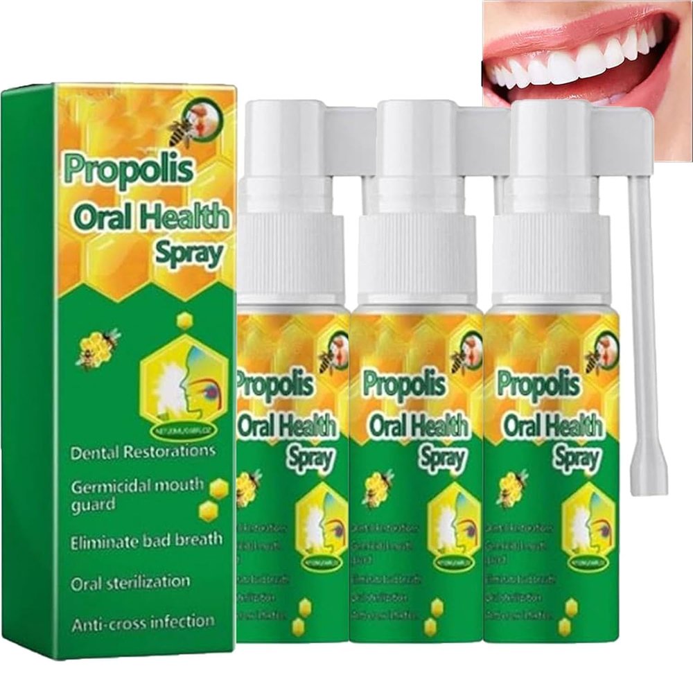 Propolis Oral Health Spray, Propolis Oral Spray, Oral Health Spray, Fresh Breath, Deep Cleaning (3pcs)