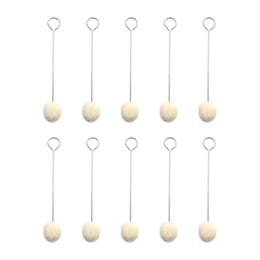 10pcs Wool Daubers Leather Ball Brush Leather Dye Applicator Metal Handle for Leather Dyes Crafts Projects Working Tool Leather Dye Tool