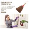 minkissy Handmade Palm Fiber Mini Broom Short Handle Dust Removing Brush for Desktop Cleaning Household Office Heavy Duty Sweeping Tool Random Color view 4