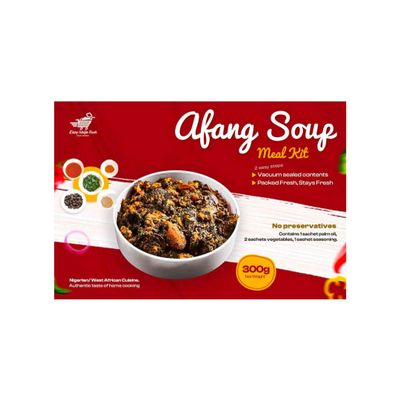 Afang Soup Kit  Authentic Nigerian Soup Mix with Waterleaf, Afang Leaves, Seasoning, Periwinkle & Palm Oil | Ready in 20 Mins | Serves 5 | Enjoy with Fufu | West African Food