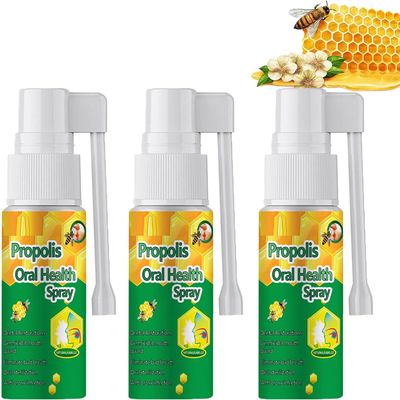 Propolis Oral Health Spray, Propolis Oral Spray, Fresh Breath, Deep Cleaning, Clean Teeth Stains and Tartar, Solve All Oral Problems (3Pcs)