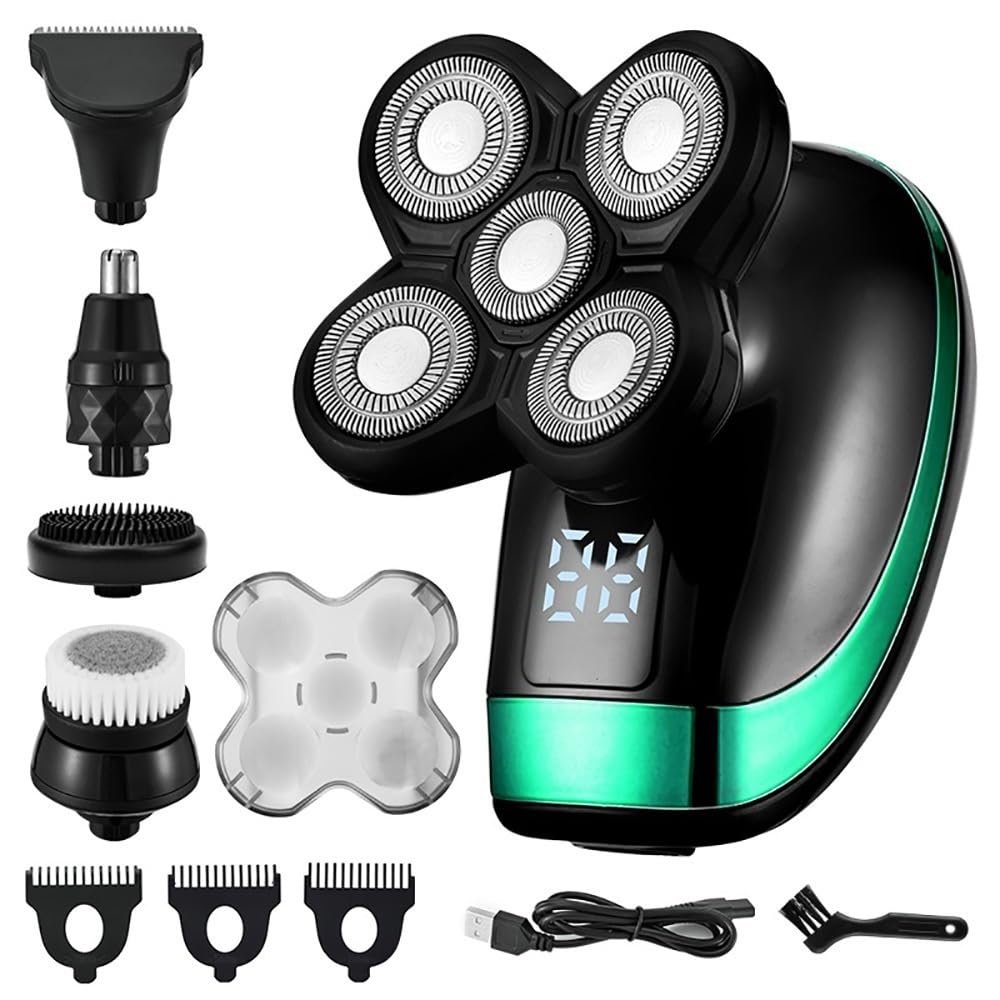 Electric Razor for Men, 5 in 1 Multi Grooming Kit Digital Display Electric Shaver Hair Trimmer Beard Electric Razor Wet Dry Men Facial & Body Shaving Machine