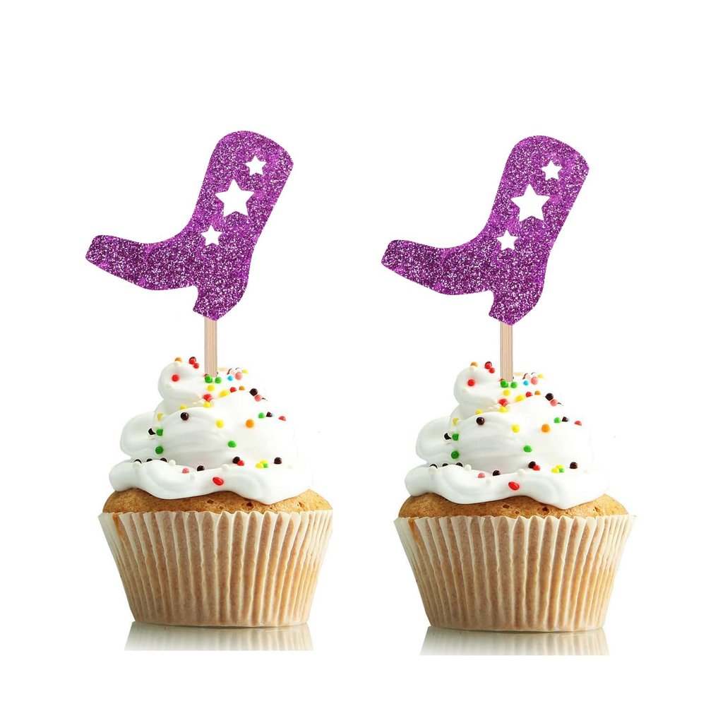 Cowgirl Boot Cupcake Toppers Western Bachelorette Party Birthday Party Last Rodeo Bachelorette Party Dessert Decorations