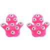 Oikabio 2X Palm Shaped Massage Glove Body Massager with 9 360-Degree-Roller Metal Roller Ball Beauty Body Care (Pink) view 1
