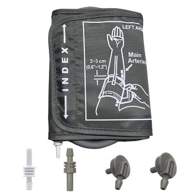 Blood Pressure Cuff,22-52cm Blood Pressure Monitors Extra Large Cuff Includes 4 Universal Interface,Adjustable Large Blood Pressure Cuff Compatible with Bp Monitors(Grey)