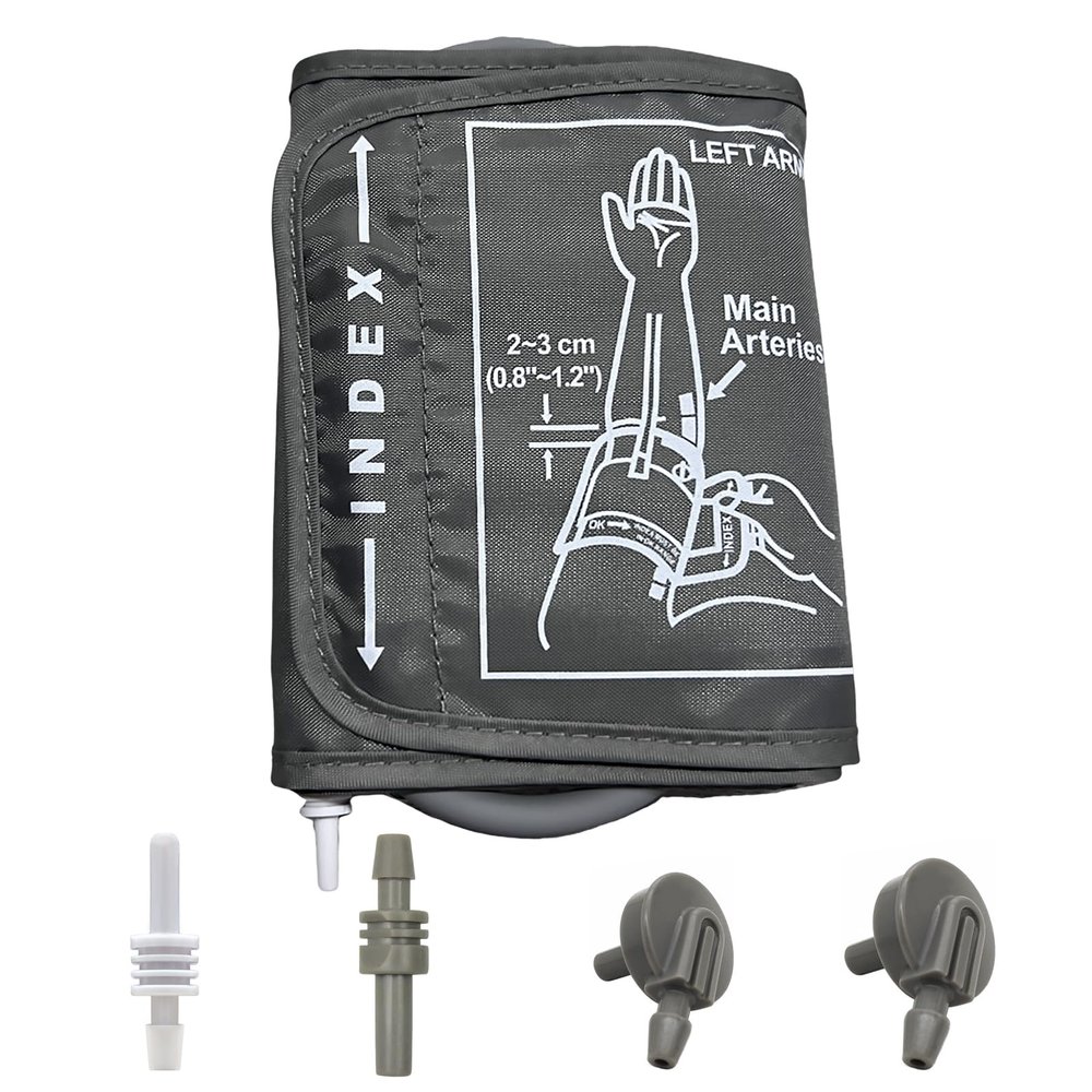 Blood Pressure Cuff,22-52cm Blood Pressure Monitors Extra Large Cuff Includes 4 Universal Interface,Adjustable Large Blood Pressure Cuff Compatible with Bp Monitors(Grey)