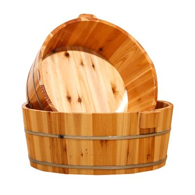 FUYAO Wooden Foot Bath Bucket,Solid Wood Foot Tub For Soaking Feet,Premium Pedicure Bowl Foot Spa Massage Pedicure Barrels,Smooth Wood Foot Bath Basin Foot Soak Tub